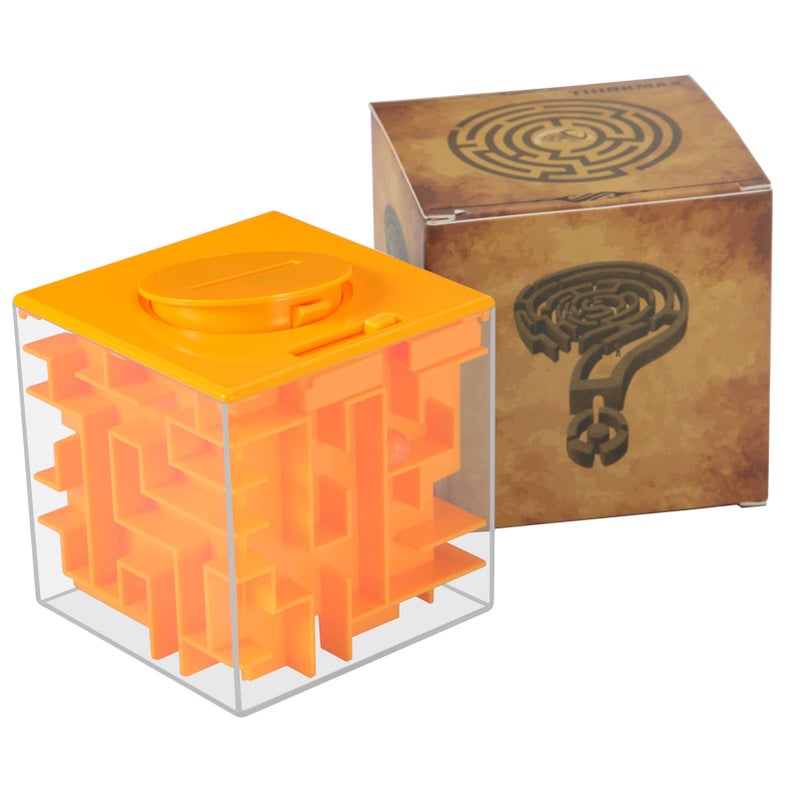 ThinkMax Money Maze Puzzle Box for Kids and Adults, Perfect Money Holder Maze Puzzle Gift Box (Orange) - Image 1